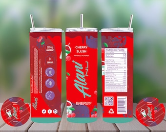 Alani Nu Energy Drink Tumbler Wrap/Car Coaster Bundle