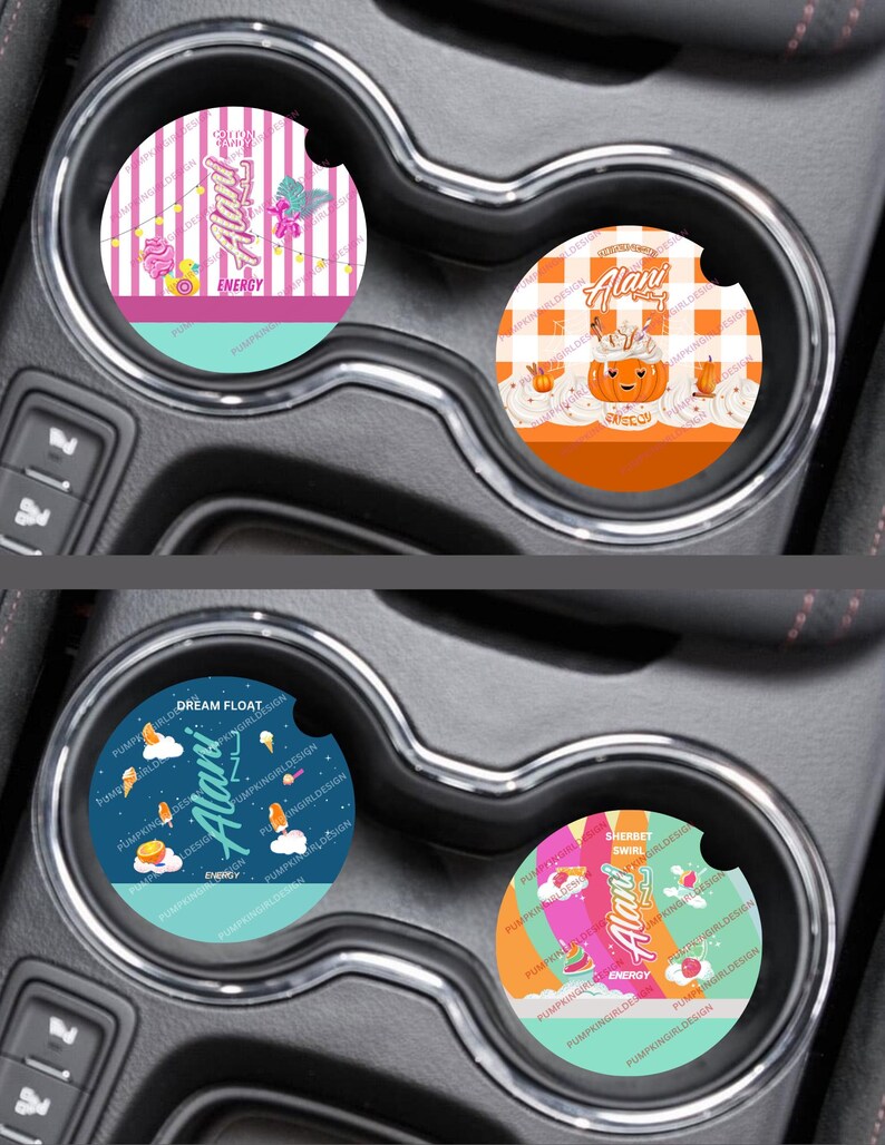 Alani Nu Energy Drink Flavored Multi Listing 2PK Car Coaster Designs image 8