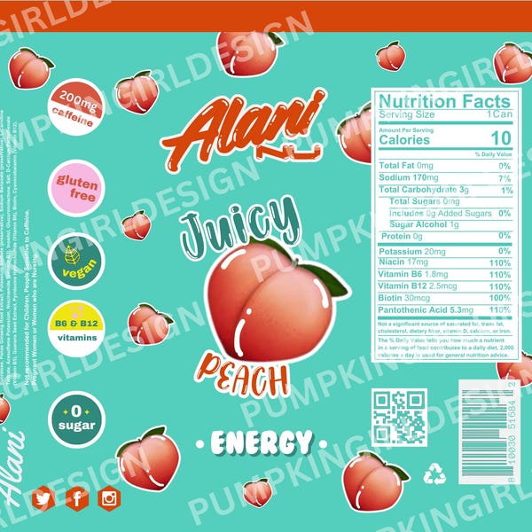 Alani Nu Energy Drink Tumbler Wrap 20oz