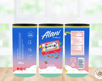 Alani Nu Energy Drink 12oz Skinny Can Cooler Design Wrap