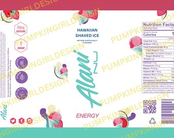 Alani Nu Energy Drink 16oz Straight Tumbler Design Wrap