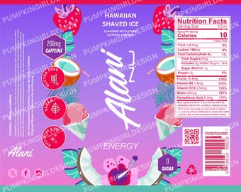 Alani Nu Energy Drink 20 Unzen Tumbler Design Wrap