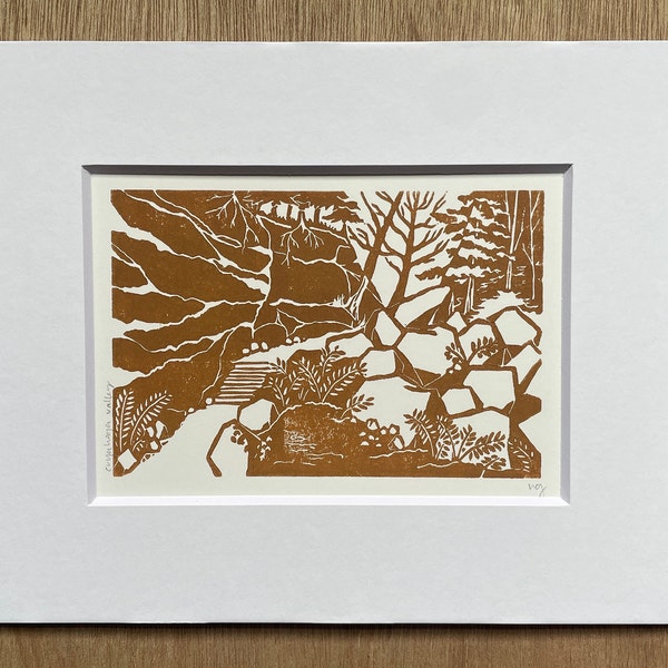 Cuyahoga Valley National Park Block Print, 8x10 Matted