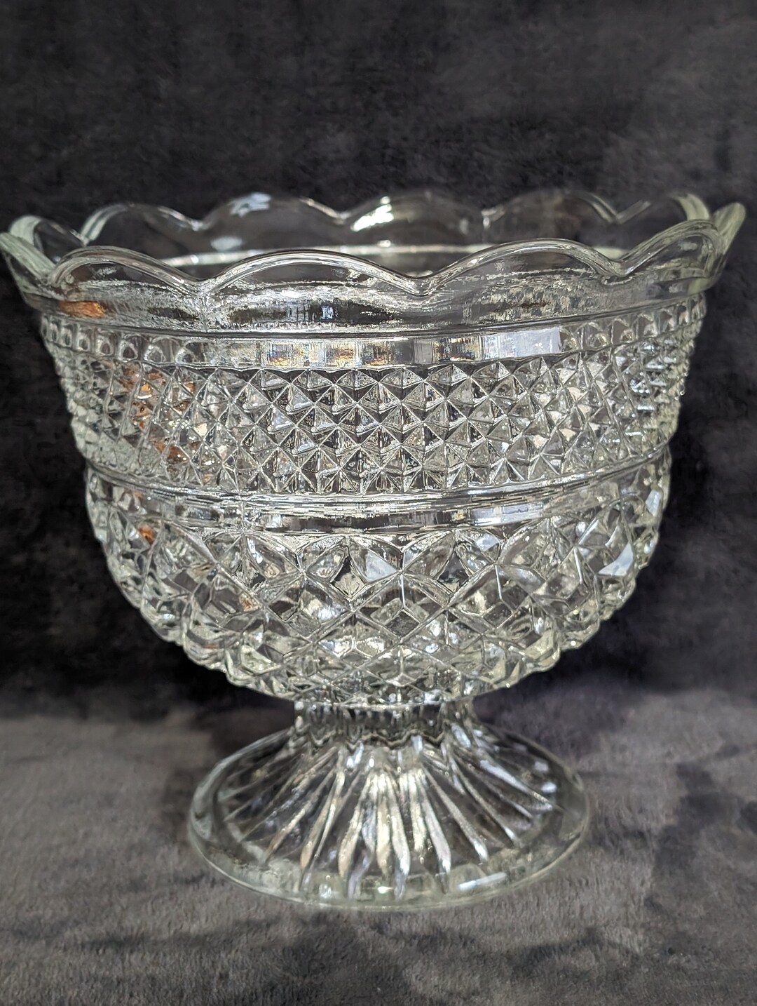 Vintage Anchor Hocking Wexford Footed Bowl Trifle Bowl Fruit Etsy UK
