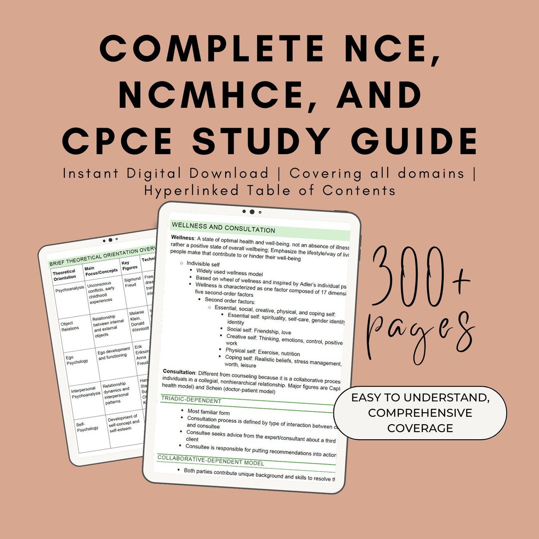 NCE, NCMHCE, and CPCE Comprehensive Study Guide Etsy