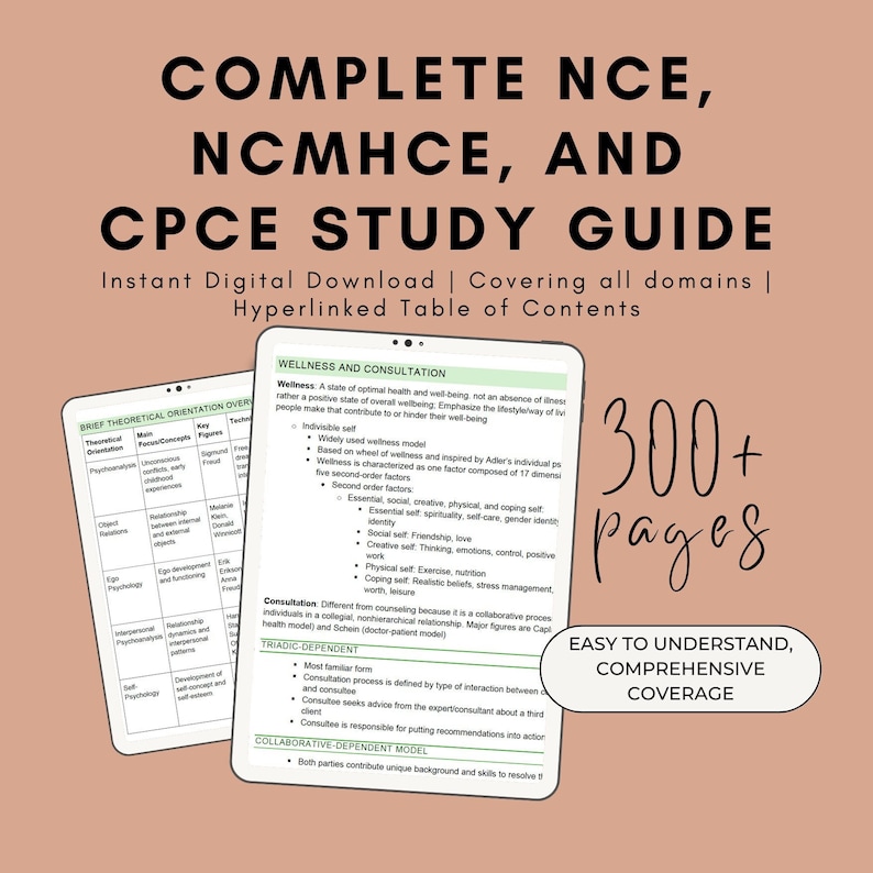 NCE, NCMHCE, and CPCE Comprehensive Study Guide Etsy