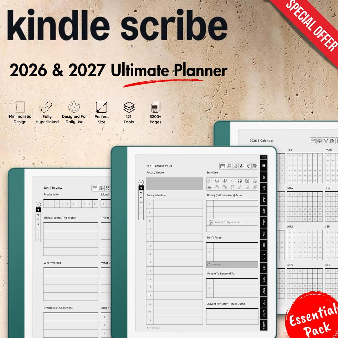 Kindle Scribe Template - Ultimate Digital Planner for 2026 and 2027 ...