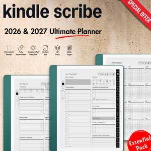Kindle Scribe Template - Ultimate Digital Planner for 2026 and 2027, Minimalist Layout (Digital Download)