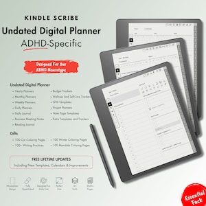 Undated Planner Kindle Scribe, ADHD-Specific Designs and Minimalistic Layouts, Offering Remarkable Templates for Your Digital Planning Needs