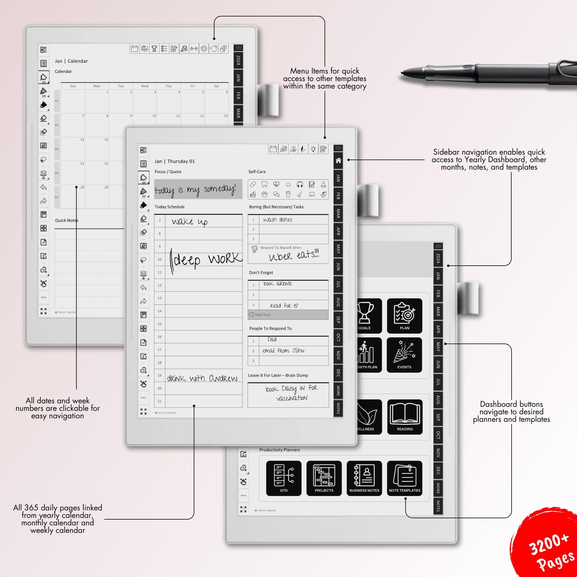 Supernote Template - Supernote Manta Template, Ultimate Digital Planner ...