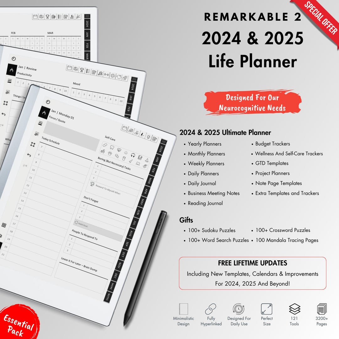 Life Planner 2024 2025 Remarkable 2, Empower Your Journey With Our ...