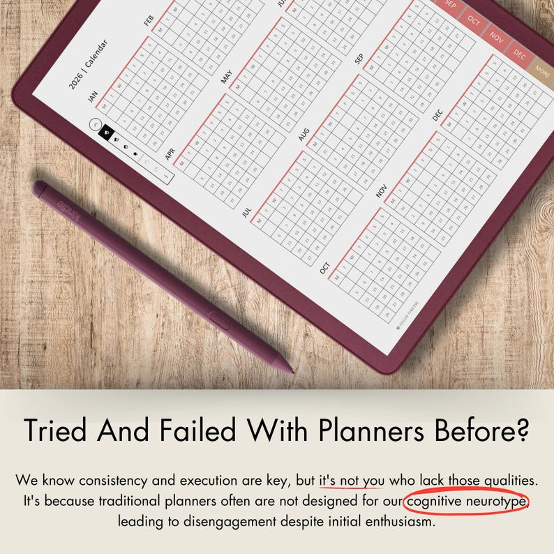 Kindle Scribe Colorsoft Template Ultimate Digital Planner for 2026