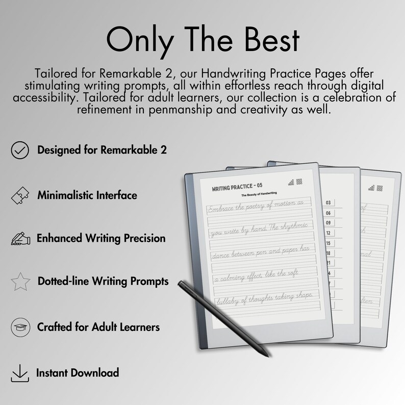 Remarkable 2 Handwriting Practice Pages, 100 Writing Topics Featuring