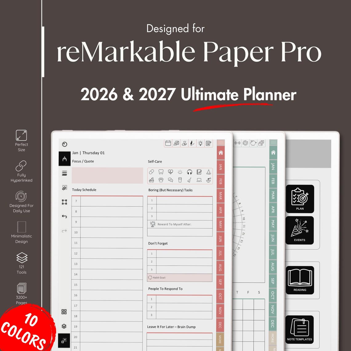 For Remarkable Paper Pro - Template Planner for 2026 & 2027 (digital ...
