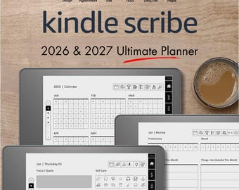 Kindle Scribe Planner 2026 2027: Minimalist Digital Planning (Digital Download)
