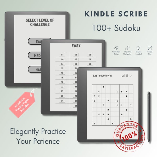 Kindle Scribe Sudoku - Elegantly Practice Your Patience With This 100+ Brain Teasers, Part of Our PREMIUM Kindle Scribe Game Collection
