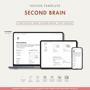 Second Brain Notion Planner - Revolutionize Your Digital Knowledge Management and Boost Productivity with Advanced Organization Techniques