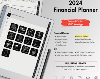 Financial Planner 2024 for Remarkable 2, Control Your Finances With This Digital Planner, A Premium Budgeting Solution on Remarkable 2