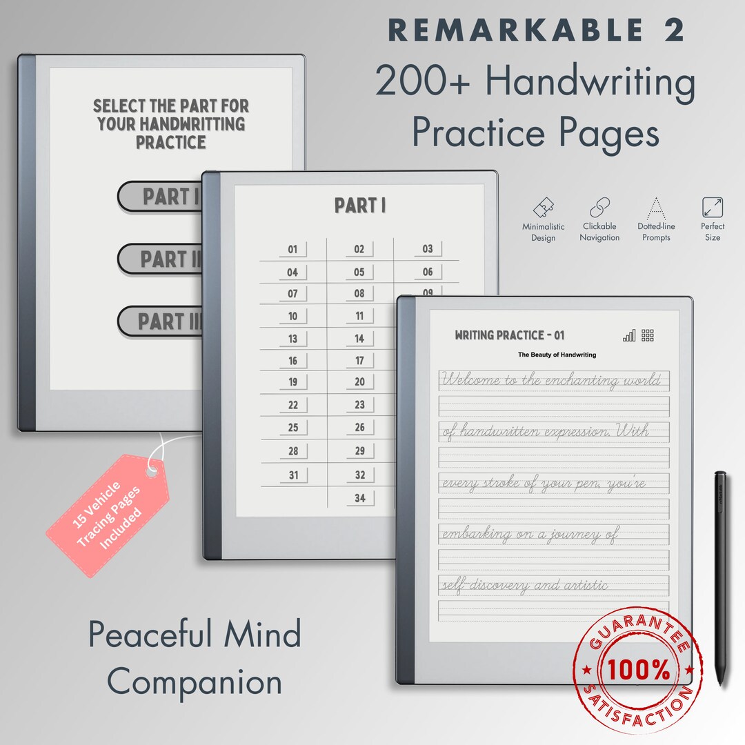 Remarkable 2 Handwriting Practice Pages, 100 Writing Topics Featuring