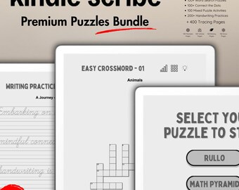 All-New Kindle Scribe Puzzle Bundle: Sudoku, Mazes, Kakuro + Handwriting (Digital Download)