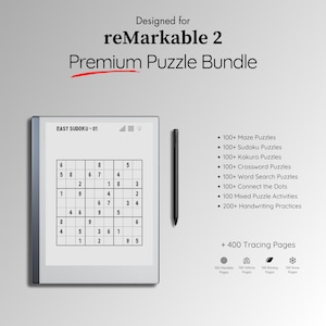 Für Remarkable 2 - Puzzle Bundle: Sudoku, Mazes, Kakuro + Pausenseiten (Digitaler Download)
