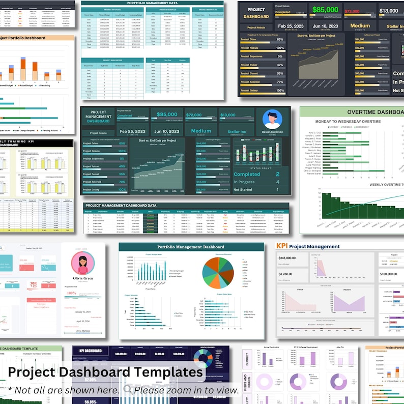 Excel Project Management Template Bundle: 100+ Automated Charts ...