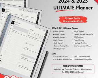 2024 2025 Remarkable 2 Planner, Premier Designs and Minimalistic Layouts, Offering Excellent Templates for Your Digital Planning Needs