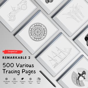 For Remarkable 2 - Tracing Pages: 500 Mandalas, Botanical, Winter, Vehicle Designs (Digital Download)
