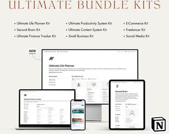 Notion Template Bundle: 9 PREMIUM + 19 Simple Templates, Ultimate Tool for Personal Growth, Time Management, Budgeting, and Achieving Goals