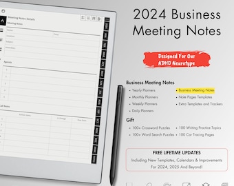 Business Meeting Notes for Remarkable 2, Designed for Efficiency and Seamlessly Compatible with Your Professional Needs