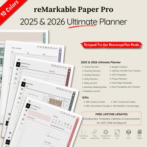 2025 2026 Planner for Paper Pro, Premier Designs and Minimalistic Layouts, Offering Excellent Templates for Your Digital Planning Needs