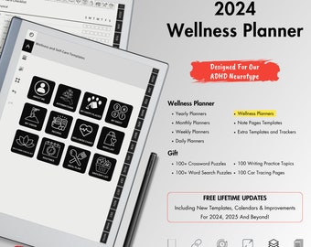 Wellness Planner 2024 for Remarkable, Minimalistic Design Harmonizes with Advanced Features, Empowering You to Achieve Balance and Vitality