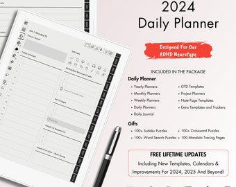 Daily Planner 2024 for Supernote, Plan Your Day Effortlessly with This Digital Planner - A Premium Planning Solution on Supernote