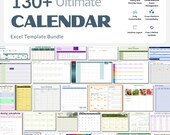 Excel Calendar Template Bundle – 130+ All-in-One Bundle for Effortless Scheduling, Budget Planning & Productivity Boosting