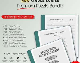 Kindle Scribe Puzzle Bundle: Sudoku, Mazes, Kakuro + Handwriting (Digital Download)