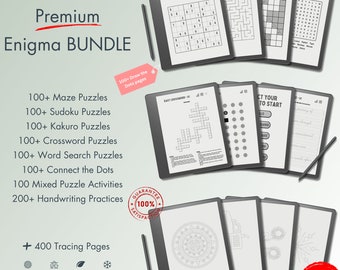 Kindle Scribe Puzzle Bundle, Elevate Your Mind With Our PREMIUM Pack of 9+1 Ultimate Brain Teasers Featuring Sudoku, Mazes, Kakuro and more