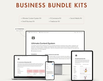 Notion Template - Notion Business Bundle: Content, E-Commerce, Social Media (Digital Download)