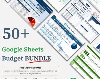 Google Sheets Budget Bundle – 50+ Ultimate Budget Management Templates with Automated Formulas, Goal Trackers & Smart Financial Dashboards