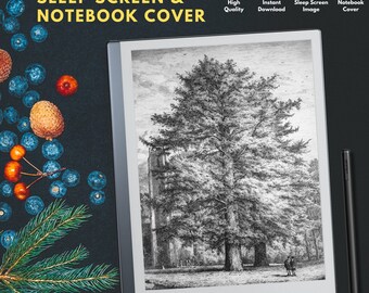 Remarkable 2 Sleep Screen & Notebook Cover Artwork, Pencil Hand-Drawn Mystic Foliage with Intricate Details to Revitalize your Remarkable 2