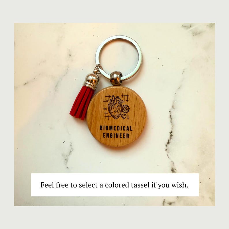 Biomedical Engineer Keychain | Engraved Engineer Gift | Heart Keychain ...