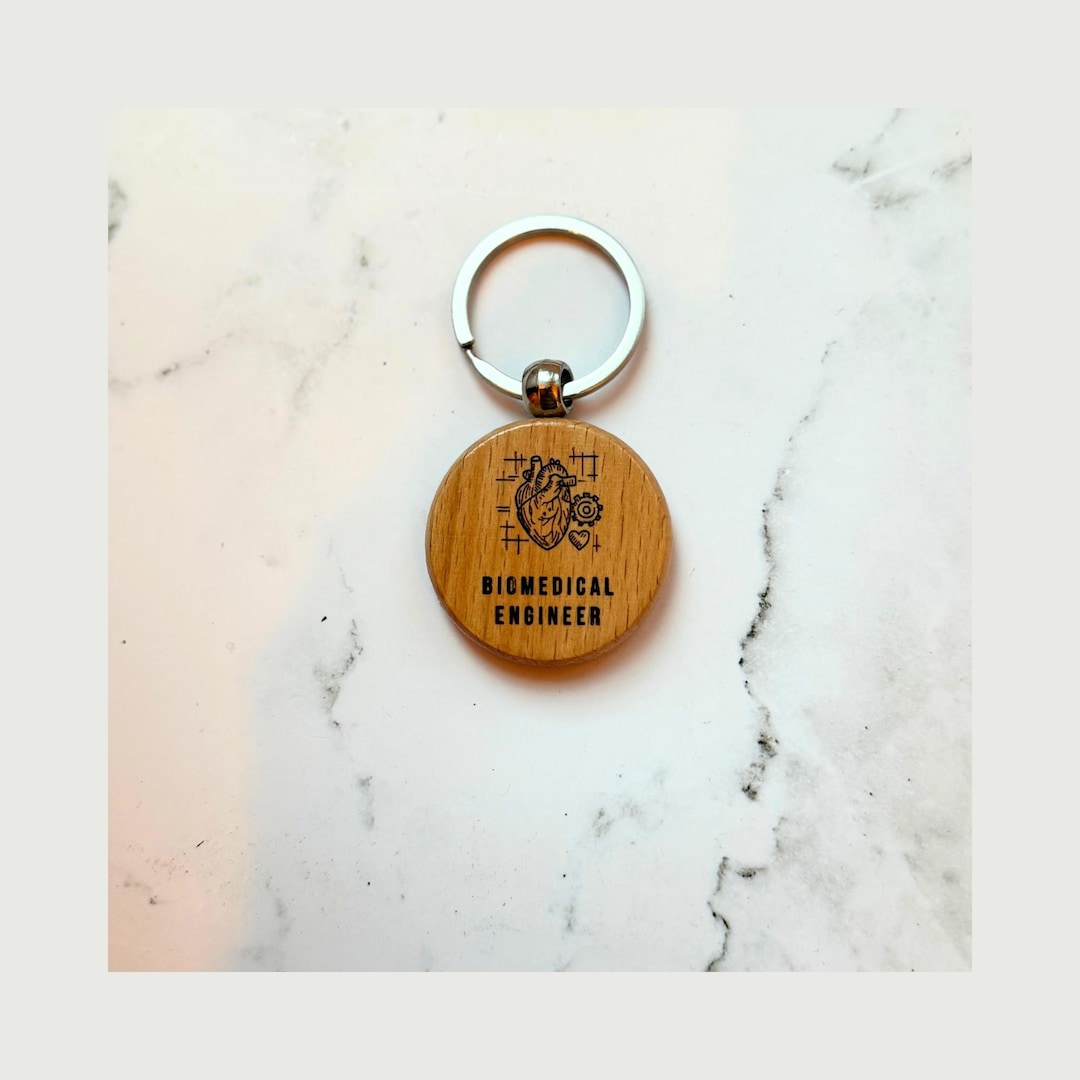 Biomedical Engineer Keychain | Engraved Engineer Gift | Heart Keychain ...