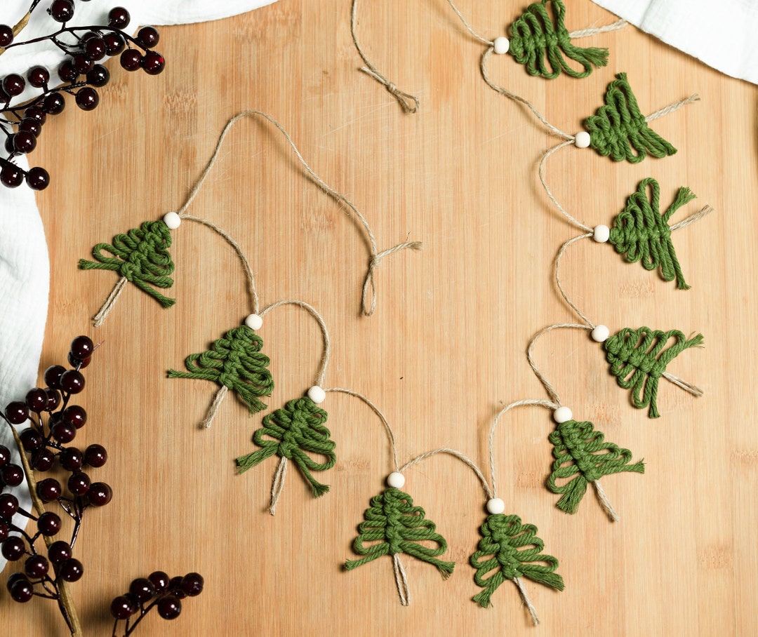 Tannenbaum Girlande, Makramee, Tannenbäume, Weihnachtsdeko