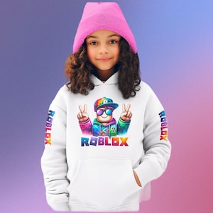 Roblox wear Hoodie Vibrant color Premium Fabric Roblox apparel for Kid Soft All-Season Gamer Hoodie Video Game Merchandise Gift Roblox Fan