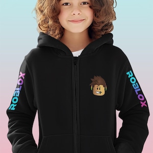 Cool Roblox Zip Hoodie – Gaming Sweatshirt for Boys Girls Kids Gamer Zip Up Jacket Cozy Gamer Jacket Sweatshirt Gift for Roblox lovers