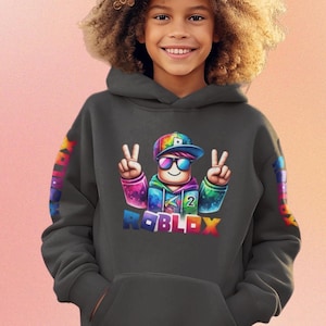 Roblox outfit Vibrant color Hoodie Premium Fabric Roblox apparel for Kid Soft All-Season Gamer Hoodie Gaming Gift for Roblox Fan