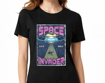 大人用エイリアングラフィックTシャツ - 面白いSFTシャツ ユニセックス ストリートウェア トップ