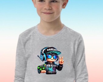 Roblox 長袖シャツ 誕生日プレゼント 若いゲーマー向け ユニセックスフィット 100%コットン