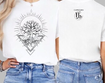 Meaningful gift tee Inspirational Personalized Zodiac T-Shirt for Mindful Living Tree of Life Symbol of Balance & Wisdom meaningful gift