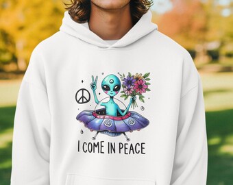UFOファンのための面白いエイリアン宇宙船パーカーユニセックスアドベンチャー衣装