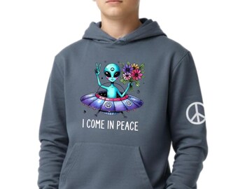 Kids Alien Spaceship Hoodie – Funny Outer Space Sweatshirt